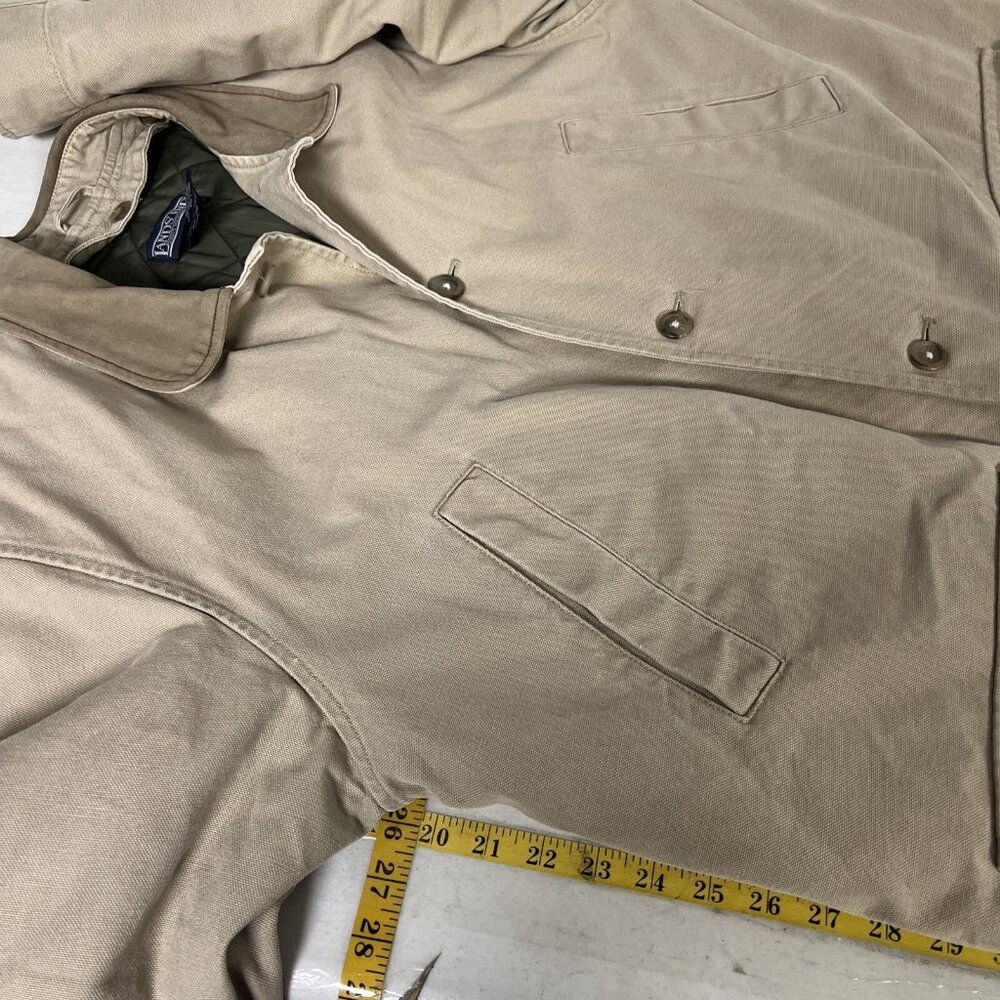 Lands End Mens Tan Quilted Lined Jacket Cotton Shell Removable Liner L 42-44 - Picture 12 of 12